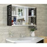 The Violett Remaks Terek Remaks Aynalı Banyo Dolabı Beyaz - Siyah