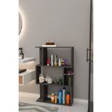 The Violett Scala 3 Raflı Banyo Dolabı Banyo Rafı Çok Amaçlı Dolap-Antrasit