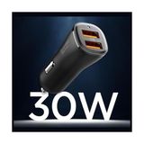 The Vivia 30W Usb-A 2 Port Araç Içi Hızlı Şarj Aleti 18W + 12W Akım Korumalı Güç Adaptörü Çakmaklık iPhone & Android & iPad Type-C Pd EV302 - ACP08700 - 00-Siyah - Beyaz