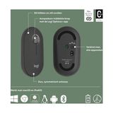 The Vivia M350S Pebble Mouse 2 Ince Bluetooth Kablosuz Mouse, Taşınabilir, Hafif, Özelleştirilebilir Tuş, Sessiz Tıklama, Windows, Macos, Ipados,, Chrome Işletim Sistemleri, Easy-Switch, Siyah - Option-1 - 001-Renkli