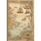 The Voyager’s Open Journal: Vintage Nautical Map Travel Diary: 6x9 Blank Lined Notebook with Antique Ship Illustrations, 120 Cream Pages for Adventurers and Explorers
