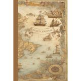 The Voyager’s Open Journal: Vintage Nautical Map Travel Diary: 6x9 Blank Lined Notebook with Antique Ship Illustrations, 120 Cream Pages for Adventurers and Explorers