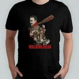 The Walking Dead %100 Pamuklu Bisiklet Yaka T-Shirt Model - 3 - Siyah
