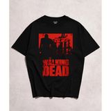 The Walking Dead Baskılı Siyah Unisex Tişört - XL