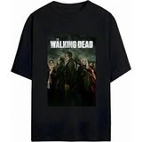 The Walking Dead Baskılı Unisex Oversize T-Shirt - Siyah - XL