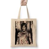 The Walking Dead Bite Medar Bez Çanta Uzun Saplı - Açık Bej - 40 X 40