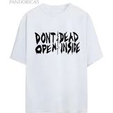 The Walking Dead "don't Open Dead Insıde" Yazılı Baskılı Pamuklu Relaxed Kalıp Unisex Tişört - Beyaz - XL