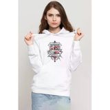 The Walking Dead Negan & Lucille Beyaz Kadın 3İp Kapşonlu Sweatshirt