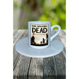 The Walking Dead Oyun Baskılı Türk Kahvesi Fincanı Tabaklı Kişiye Özel Model 4