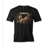 The Walking Dead - Rick 2 Siyah Erkek Tshirt