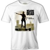 The Walking Dead - Rick Beyaz Erkek Tshirt - M