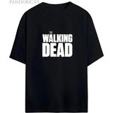 The Walking Dead Yazılı Baskılı Pamuklu Relaxed Kalıp Unisex Tişört - Siyah - XL