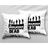 The Walking Dead Yazılı Iki Adet Iki Tarafı Baskılı Yıkanabilir Yastık Kırlent Kılıfı - Krem - 43x43