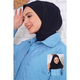 The Wear Çıtçıtlı Pratik Eşarp Şal, Pratik Hijap Eşarp Şal, Çıtçıt Penye Şal, Spor Eşarp Şal Siyah
