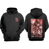 The Wert Anime Attack On Titan Tasarım Ön Arka Baskılı Normal Kalıp Siyah Sweatshirt