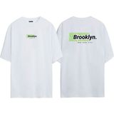 The Wert Brooklyn, New York Cıty Ön Arka Baskılı Beyaz Oversize T-Shirt
