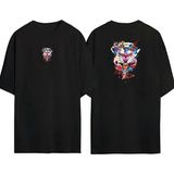 The Wert Büyüleyici Catwoman Kaplan Ön Arka Baskılı Sıyah Oversize T-Shirt - XL - Siyah