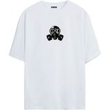 The Wert Gaz Maskesi Baskılı Beyaz Oversize Tshirt