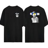 The Wert Marilyn Monroe Simson Ön Arka Baskılı Sıyah Oversize T-Shirt - Siyah