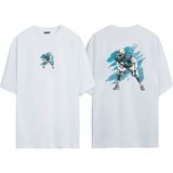 The Wert Unisex Amerikan Futbolu Oyuncusu Ön Arka Baskılı Beyaz Oversize T-Shirt - XL
