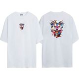 The Wert Unisex Büyüleyici Catwoman Kaplan Ön Arka Baskılı Beyaz Oversize T-Shirt