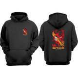 The Wert Unisex Damon Slayer Anime Design Tasarım Ön Arka Baskılı Normal Kalıp Siyah Sweatshirt