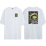 The Wert Unisex Davut Heykeli Ön Arka Baskılı Beyaz Oversize T-Shirt
