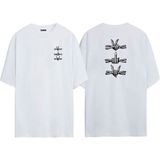 The Wert Unisex Dikenli Teller Ön Arka Baskılı Beyaz Oversize T-Shirt - M