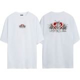 The Wert Unisex Futball Avrupa Kask Baskısı Ön Arka Baskılı Beyaz Oversize T-Shirt - M