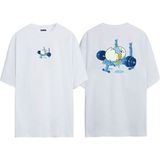 The Wert Unisex Spor Yapan Kırık Yumurta Ön Arka Baskılı Beyaz Oversize T-Shirt