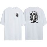 The Wert Unisex St. Mıchael The Archangel Carmalite Ön Arka Baskılı Beyaz Oversize T-Shirt