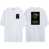 The Wert Unisex Star Wars Yoda Jodi Master Ön Arka Baskılı Beyaz Oversize T-Shirt