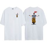 The Wert Unisex Utamakan Fungsi Ön Arka Baskılı Beyaz Oversize T-Shirt - XL