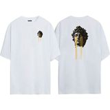 The Wert Unisex Yunan Mitolojisi Heykel Ön Arka Baskılı Beyaz Oversize T-Shirt