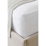 The White Company 300 Tc Mısır Pamuğu Saten Lastikli Çarşaf - Beyaz - 200 x 200 x 30 cm