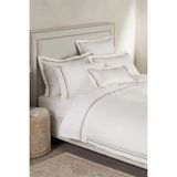 The White Company Cavendish 800 Tel Mısır Pamuğu Saten Düz Çarşaf - Beyaz - Kahverengi - Çift Kişilik 230 × 275 cm