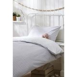 The White Company Çift Taraflı Organik Pamuk Ekose Çocuk Nevresim Takımı - Açık Gri