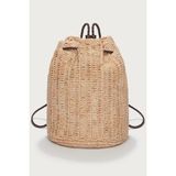 The White Company El Dokuma Rafya Hasır Büzgülü Duffle Kadın Sırt Çanta - Bej