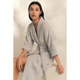 The White Company Essential Organik Pamuk Kadın Şal Yakalı Bornoz - Gri