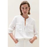 The White Company Geri Dönüştürülmüş Polyester Kadın Oversize Gömlek - Beyaz
