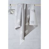 The White Company Gri Fil Desenli Pamuklu Bebek Battaniyesi - Gri - Beyaz - 100 x 75 cm