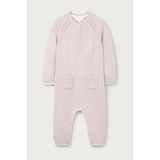 The White Company Kaşmir Karışımlı Ajurlu Örgü Kız Bebek Tulumu - Pembe - 3 - 6 Ay