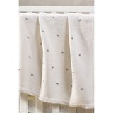 The White Company Nokta Nakışlı Pamuklu Yünlü Bebek Battaniyesi - Krem - 75 x 100 cm