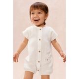 The White Company Organik Pamuklu Ayıcık Cepli Bebek Tulum - Beyaz - 1,5 - 2 Yaş