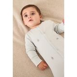 The White Company Organik Pamuklu Ayıcık Nakışlı Bebek Uyku Tulumu - Mavi - 1,5 - 2 Yaş