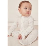 The White Company Organik Pamuklu Bulut Desenli Fitilli Fermuarlı Bebek Uyku Tulumu - Beyaz - 1,5 - 2 Yaş