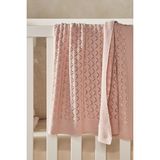 The White Company Organik Pamuklu Çiçek Desenli Örgü Bebek Battaniyesi - Pembe - 75 x 100 cm