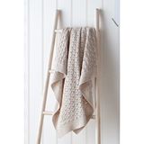 The White Company Organik Pamuklu Doğal Örgü Bebek Battaniyesi - Krem - 75 x 100 cm