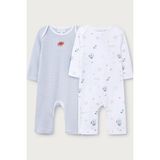 The White Company Organik Pamuklu Hazine Adası Desenli Bebek Uyku Tulumu 2'li Set - Beyaz - Mavi - 1,5 - 2 Yaş