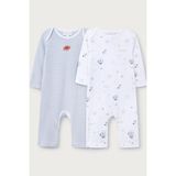 The White Company Organik Pamuklu Hazine Adası Desenli Bebek Uyku Tulumu 2'li Set - Beyaz - Mavi - 1,5 - 2 Yaş